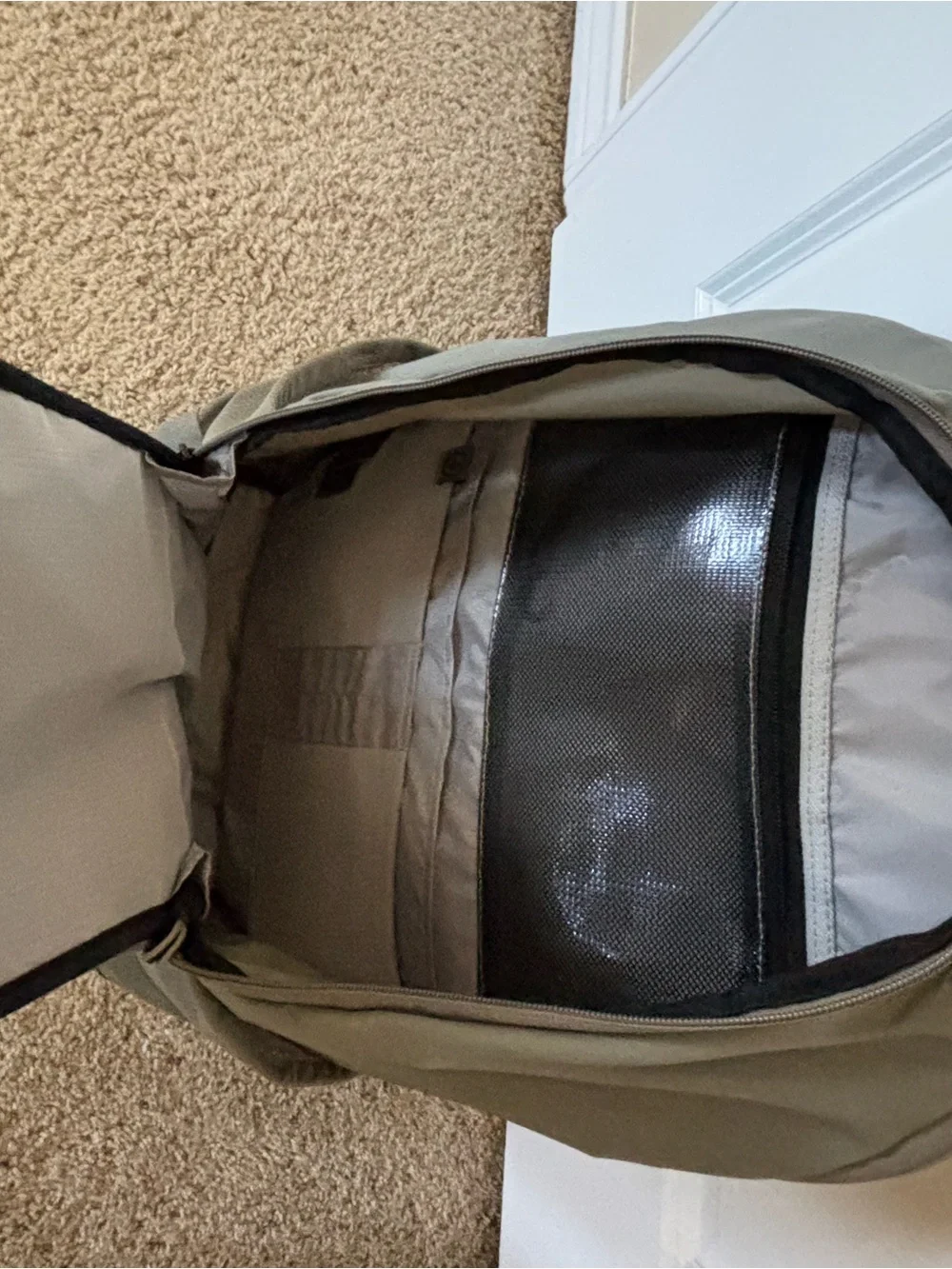 SwissGear Sage Green Backpack with padded laptop compartment